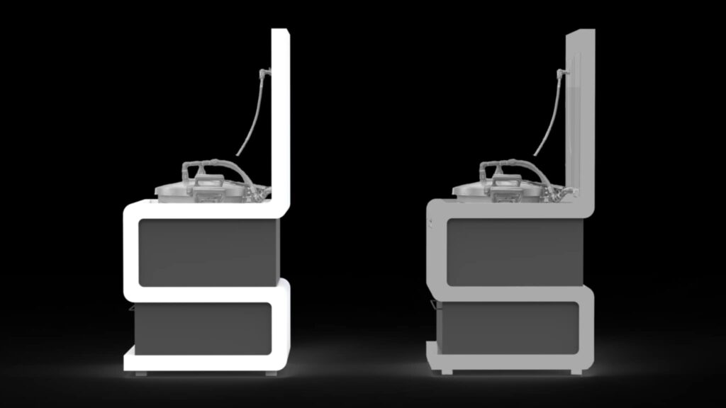 圧力茹で麺器の横画像