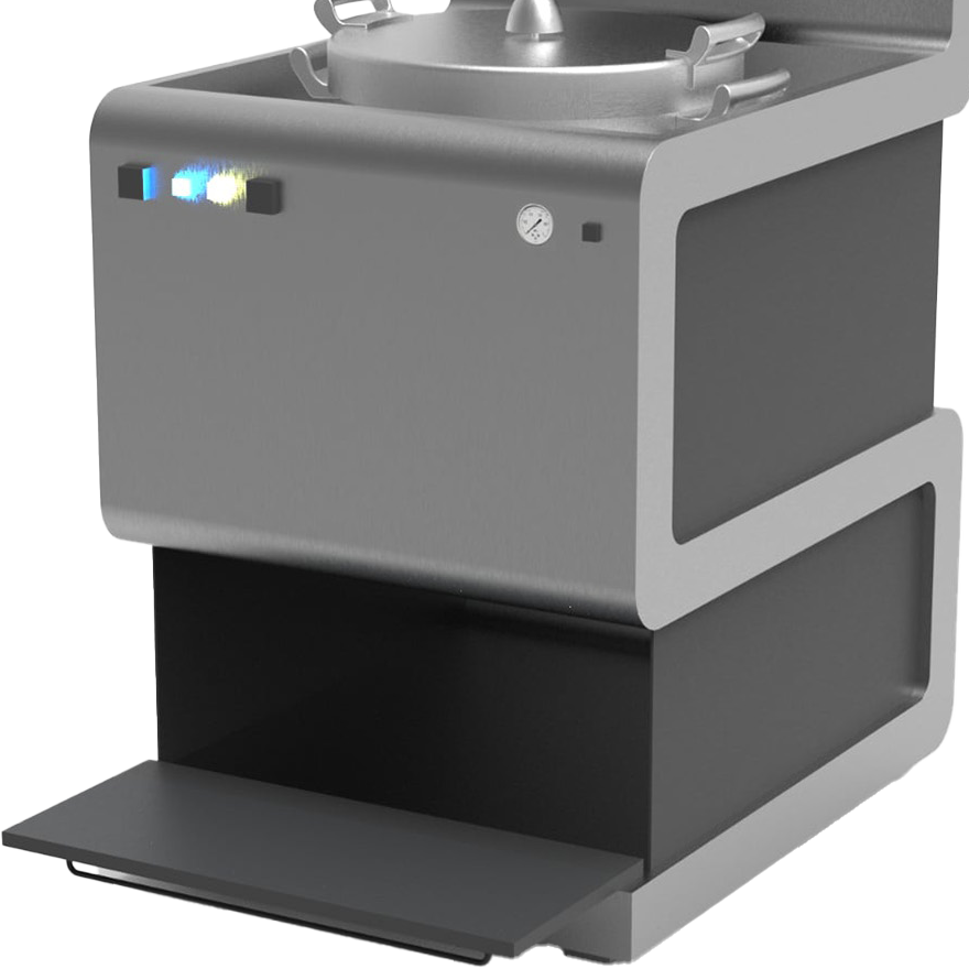 茹で麺器の斜め横画像